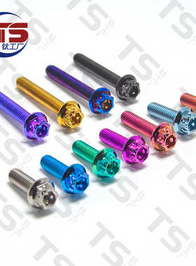 TS 钛工厂TC4摩托车上泵改装M6*10-40花式带孔内六角螺丝