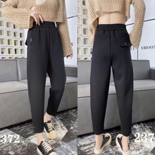 春季新款锥形裤女纯棉老爹裤高腰百搭休闲哈伦裤小个子九分萝卜裤