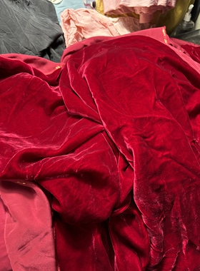 桑蚕丝丝绸真丝绒服装面料衣服裤子布料加厚布料