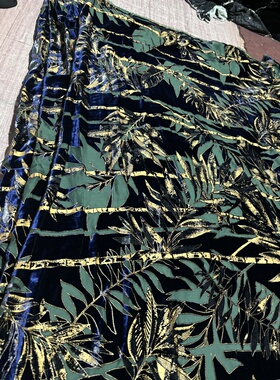 桑蚕丝真丝绒烂花烫金服装连衣裙衣服布料面料