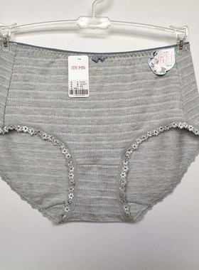 城市佳人女士91035中高腰提臀简约活棉抑菌防敏裤亲肤棉蕾丝边