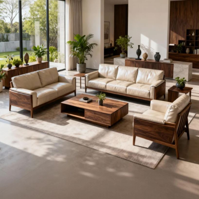 高端定制白蜡木沙发黑胡桃木实木宋式美学家具家用客厅新中式