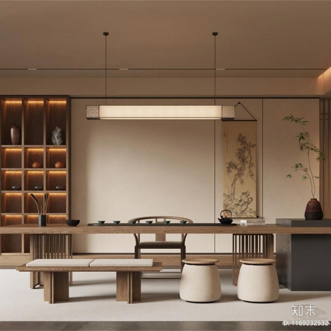 新中式实木茶桌椅组合现代简约宋代美学茶室茶空间茶馆泡茶桌家具