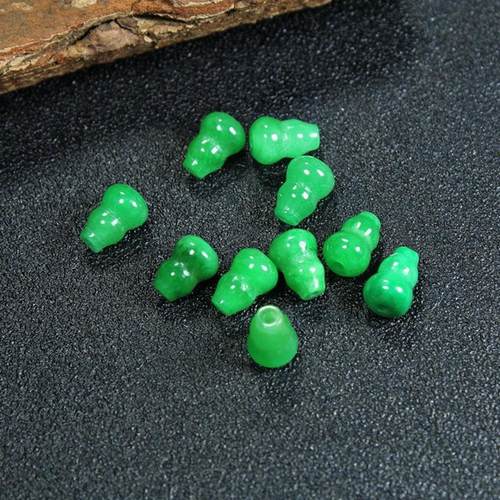 翡翠干青葫芦散珠铁龙生玉石配饰半成品手链项链散珠厂家摆件