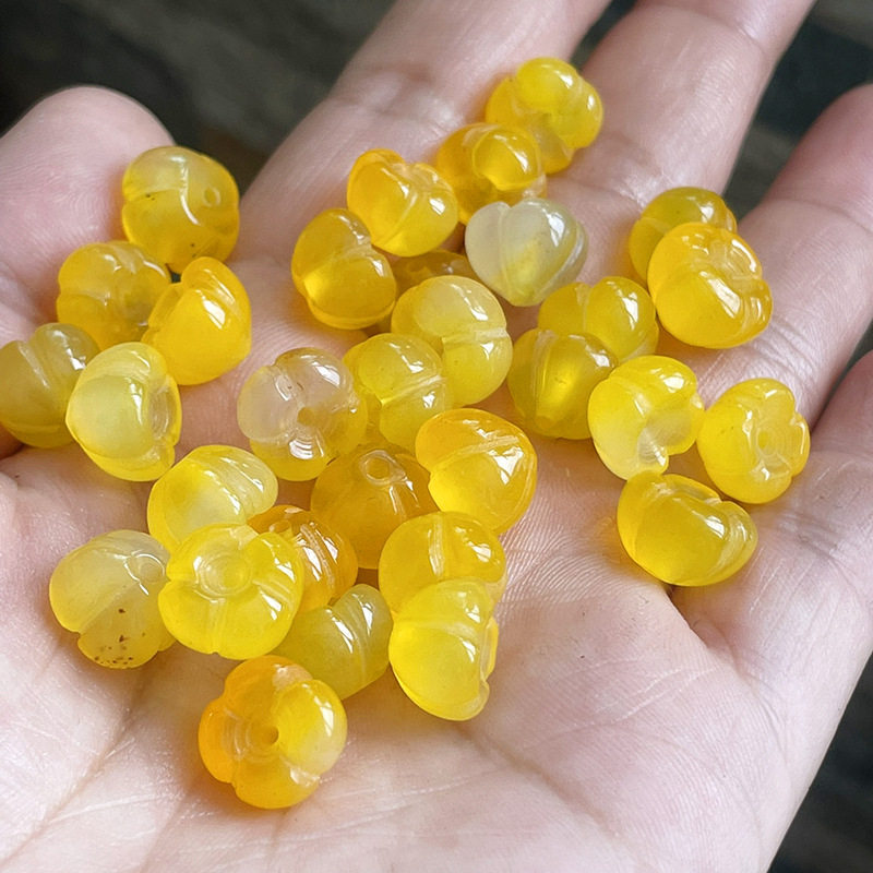 桂花配饰黄玉髓多色立体花朵10mmDIY手链饰品配件玛瑙diy饰品配件