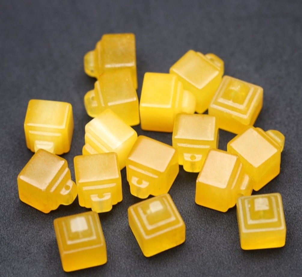 石英岩玉黄印章14mm配件DIY饰品配件其他配件入珠串珠珠子手工图片