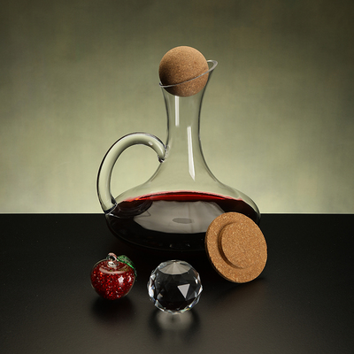 红酒醒酒器塞人造水晶玻璃家用快速葡萄酒分酒器圆形防尘玻璃盖套