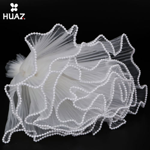 珍珠波浪纱手捧花装饰包花网纱