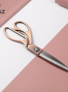 丝带剪刀花艺剪刀裁纸玫瑰金不锈钢花店制作花艺师专用