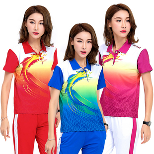 中国龙运动服套装佳木斯广场舞团队领奖服装夏季冰丝速干短袖套装
