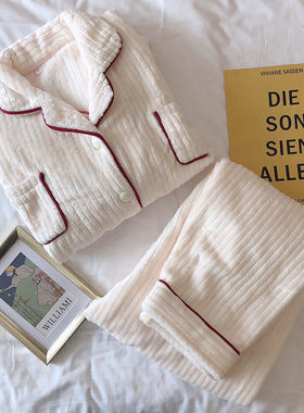 New Winter Flannel warm women Pajamas Set pijama mujer Leisu