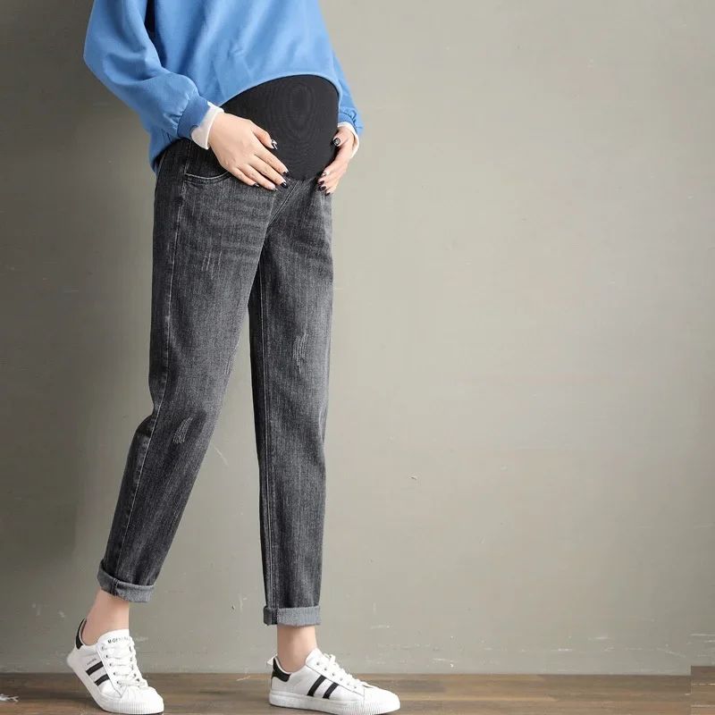 Pregnancy Abdominal Pants Boyfriend Jeans Maternity Pants Fo