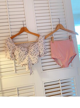 Korean Style High Waist Bikini Set Women Biquini Suit Two Pi