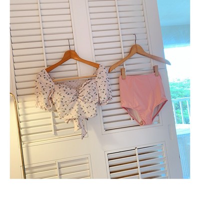 Korean Style High Waist Bikini Set Women Biquini Suit Two Pi