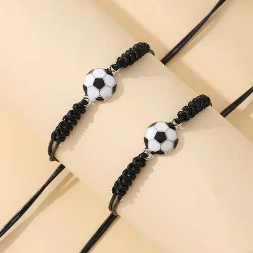 Matching Soccer Braided Bracelets Friendship Gifts for Coupl