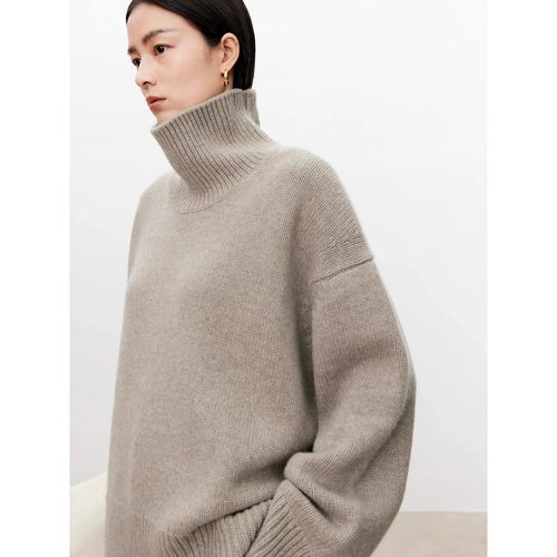 Thickened turtleneck 100% pure cashmere sweater women's loos