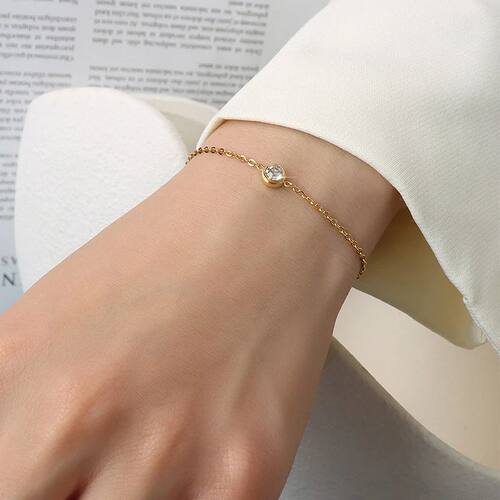 316L Stainless Steel Cubic Zircon Adjustable Bracelets for W