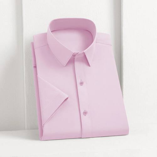 New Men's Business Casual Solid Color Short Sleeved Shirt fo