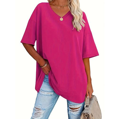 Plus size women's spring & summer simple fashion basic versa