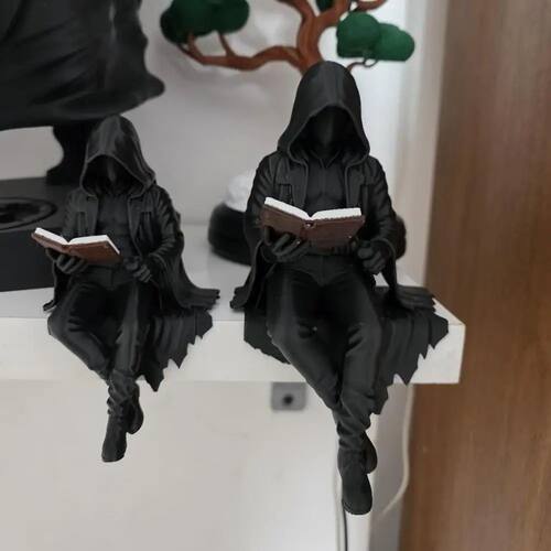 Robe Man Figurine Sitting Man Sculpture Robe Man Reading Sta