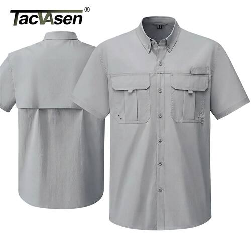 TACVASEN Men's UPF50 Fishing Shirt Quick Dry Breathable Shor