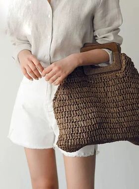 Simple street fashion bag Women Summer Beach Bag Large Capac