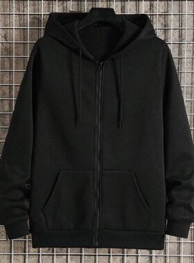 Men's Fleece Zip Up Hoodies Running Sports Sweatshirts Fashi