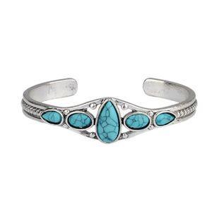 Vintage  Natural Stone Bracelets Elegant Open Adjustable Cuf