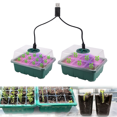 Seed Starter Tray Box With LED Grow Light Nursery Pot Seedli