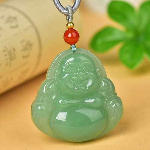 天然男女款东陵玉玉石玉坠弥勒佛