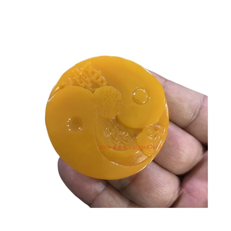 天然黄龙玉悟道八卦玉佩和田黄玉风水挂坠吊坠情侣款玉石挂链项坠