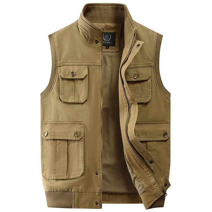 多口袋纯棉中老年摄影坎肩背心