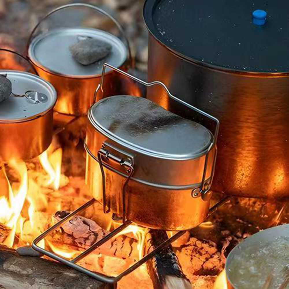 德户外便携野营烧烤蒸饭多功能套锅便当手柄日式战斗二型单兵饭盒