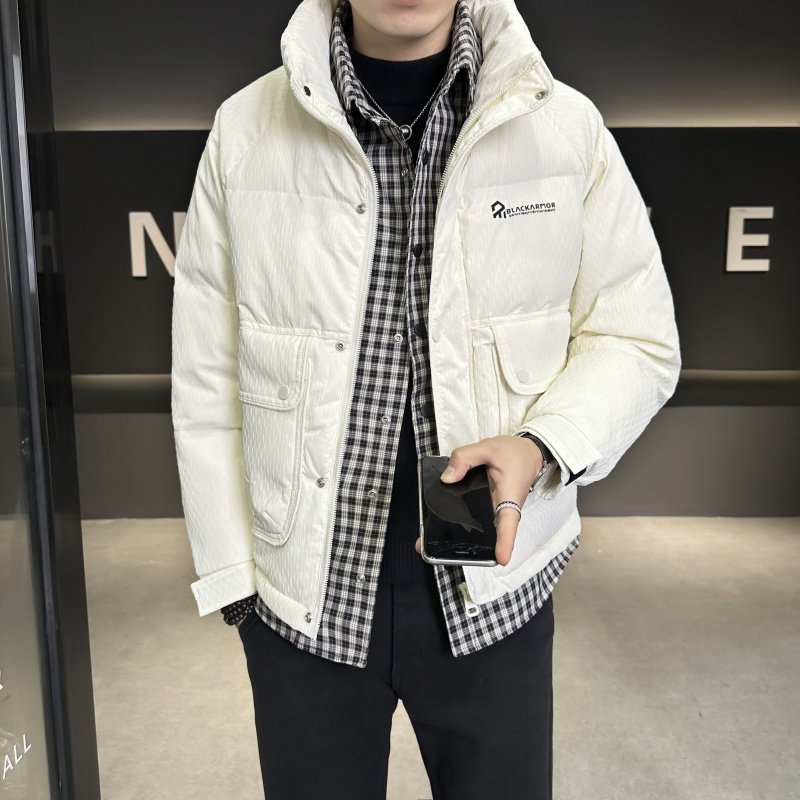 2024社会店主风格子假两件羽绒服外套潮流男型MY2010-P185，男装羽绒服，电商C301