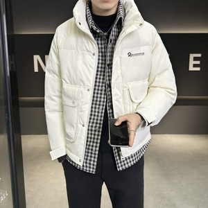 2024社会店主风格子假两件羽绒服外套潮流男型 MY2010-P185，男装羽绒服，电商C301