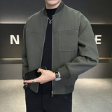 2025秋冬店主风简约胸兜设计棒球领夹克外套1403-1-JK8058-P128，男装夹克，电商C301