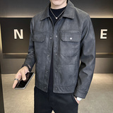 新高品质~修身做旧店主风皮衣夹克外套3403-1-7813-P128，男装皮衣，电商C301