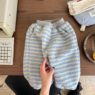 冬季童装儿童时尚加绒卫裤2025新款中小童男童女童洋气休闲长裤潮