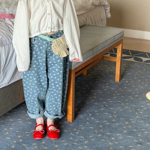 童装 新款 2026春季 子潮 休闲裤 裤 中小童3女宝宝5时尚 女童洋气牛仔裤