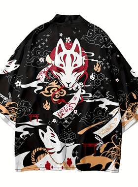 日系和风复古改良汉服周边动漫cos服羽织道袍中国风汉服开衫外套