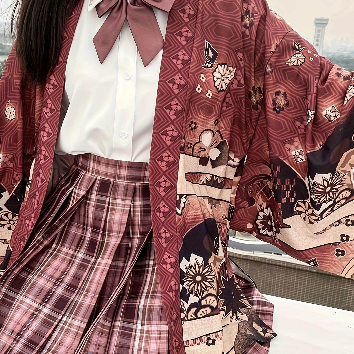 日系和风cospla羽织可爱印花Lolita软妹日系浴衣和服开衫原宿古风
