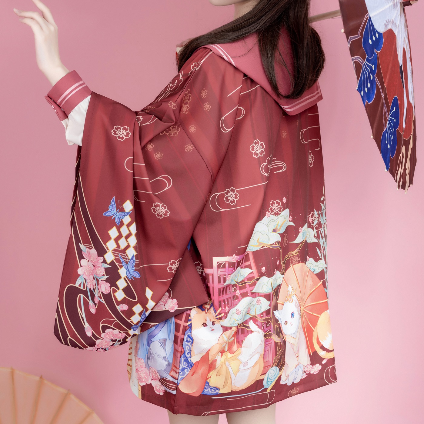 动漫异次元羽织防晒羽织喵喵世绘jk可爱和风开衫Lolita日系浴衣