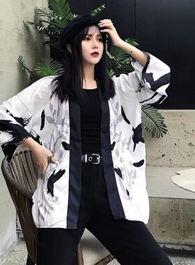春夏新款日系和风男女学生七分袖汉服开衫羽织薄短外套衬衣道袍潮