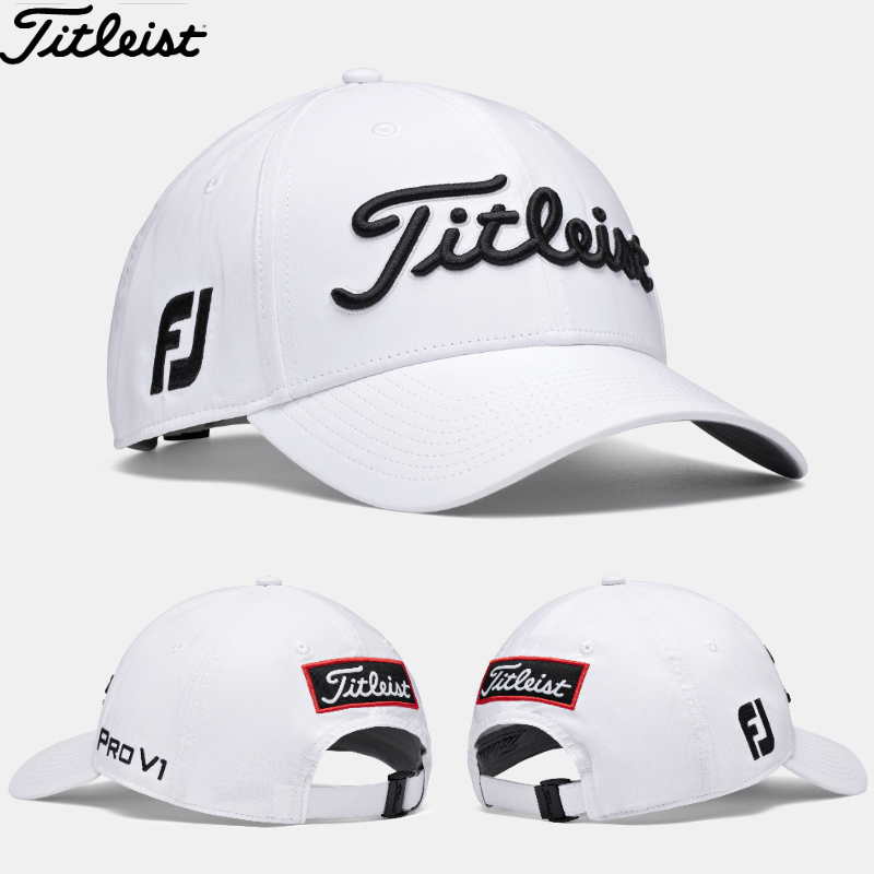 titleist帽高尔夫帽子男夏季防晒透气运动帽白色帽子高尔夫遮阳帽