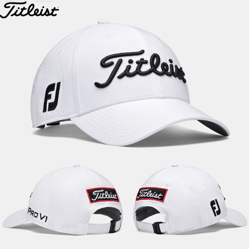 titleist帽高尔夫帽子男夏季防晒透气运动帽白色帽子高尔夫遮阳帽