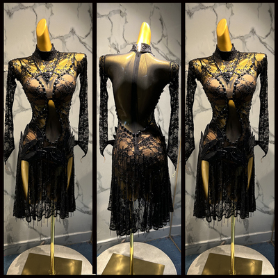 拉丁舞服高级感套装成人拉丁舞演出服定制珠管比赛裙恰恰专业比赛