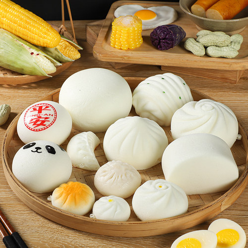 仿真食品假包子模型馒头面包饺子