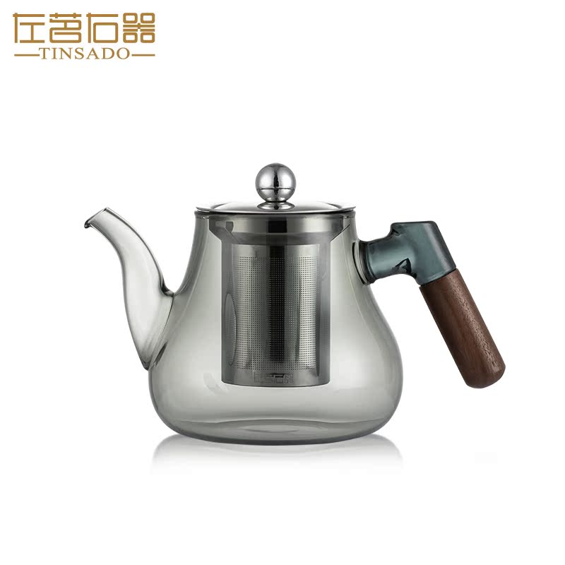 左茗右器防烫玻璃泡茶壶围炉煮茶壶不锈钢内胆过滤耐高温冲茶器