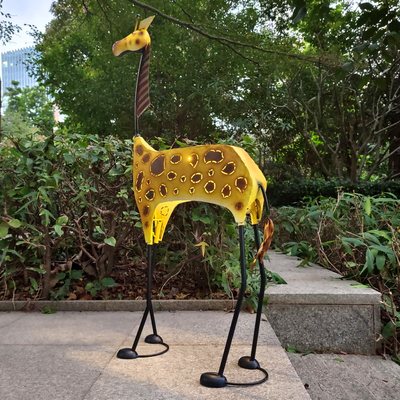 新品卡通太阳能灯长颈鹿动物摆件