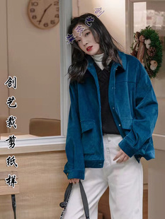 剪图纸样板Q250复古休闲外套女春秋加厚工装夹克上衣秋冬服装图纸